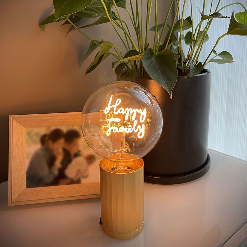 Bulb HAPPY FAMILY Amber with Base Table Lamp PORTABLE Rose Gold image number 2