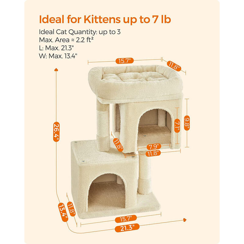26.4-Inch Cat Tree &ndash; Compact and Cozy Design
