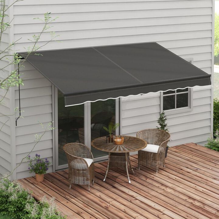 Hivvago Retractable Patio Awning 12' x 10' with UV Protection