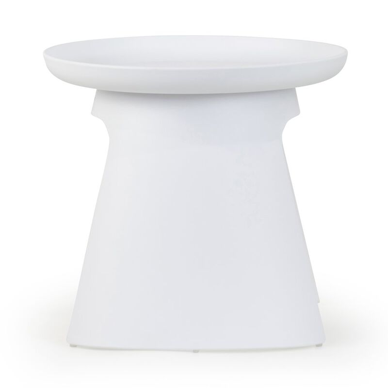 Glamour Home Balius White Plastic Round End Table