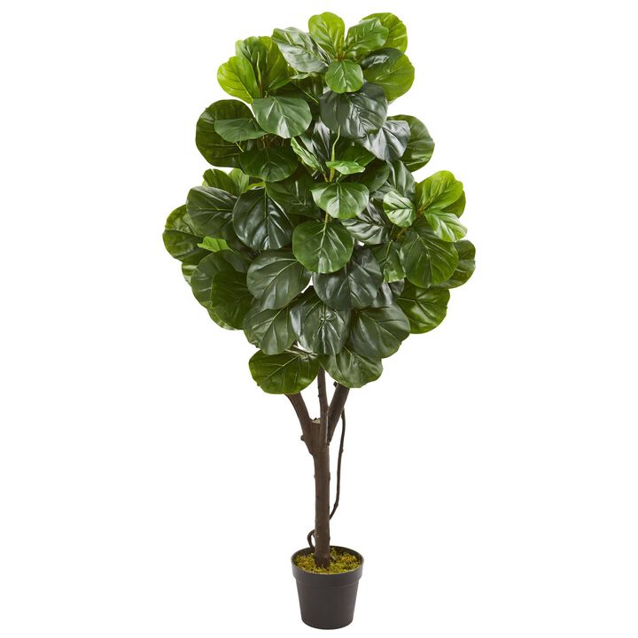 Nearly Natural 5-ft Fiddle Leaf Fig Artificial Tree