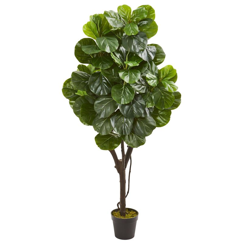Nearly Natural 5-ft Fiddle Leaf Fig Artificial Tree image number 1