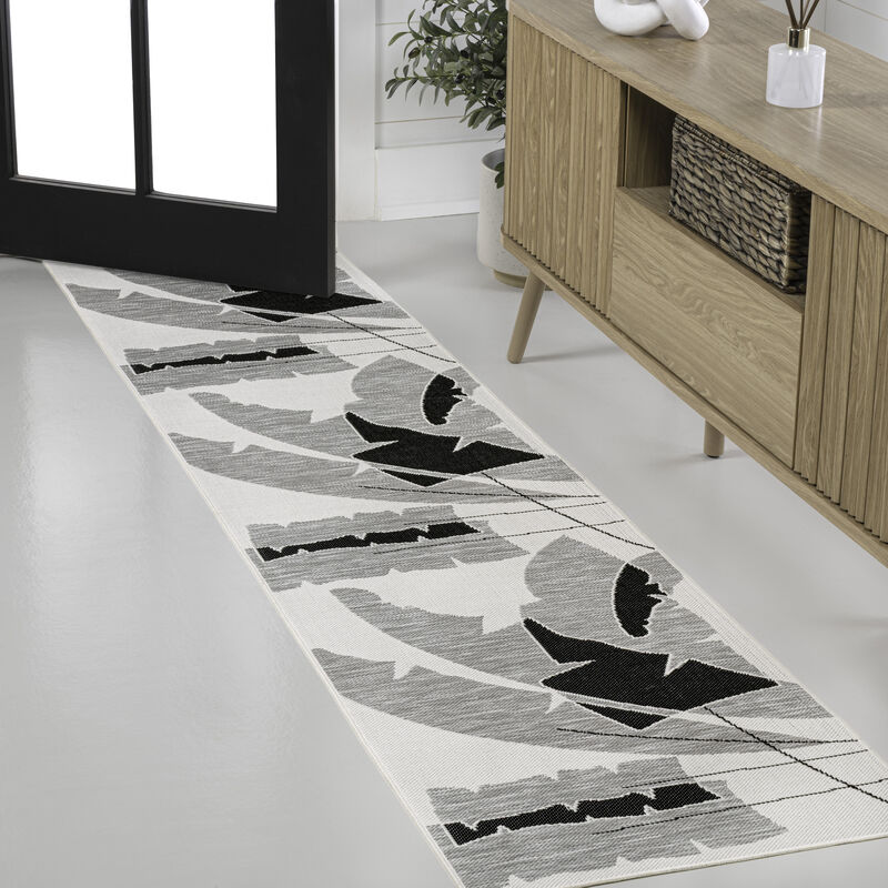 Shelby Coastal Vintage Abstract Palm Leaf Indoor/Outdoor Area Rug