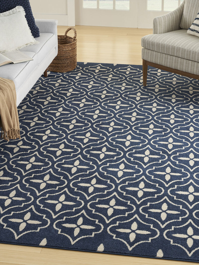 Nourison Essentials NRE04 Navy/Ivory 6' x 9' Rug