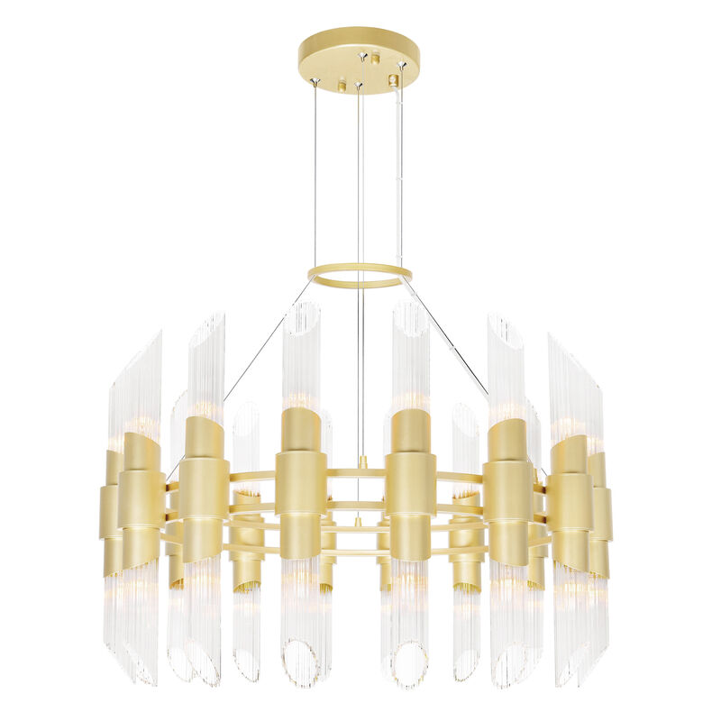 Croissant 32 Light Chandelier With Satin Gold Finish