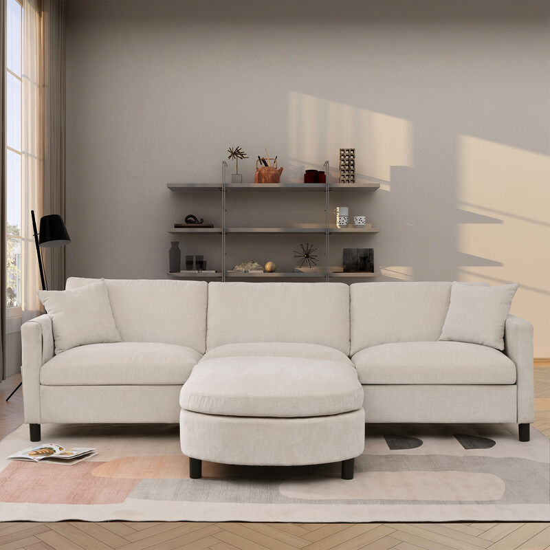 107.8" Sectional Sofa Couch 1 Ottoman image number 2