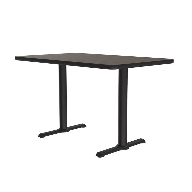 Correll Table Height Thermal Fused Laminate Caf&eacute; and Breakroom Table 30x48, RECTANGULAR, WALNUT BLACK