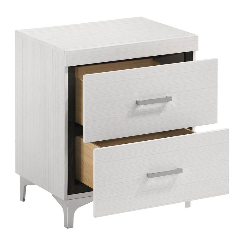 Plethoria Home White 2-drawer Nightstand