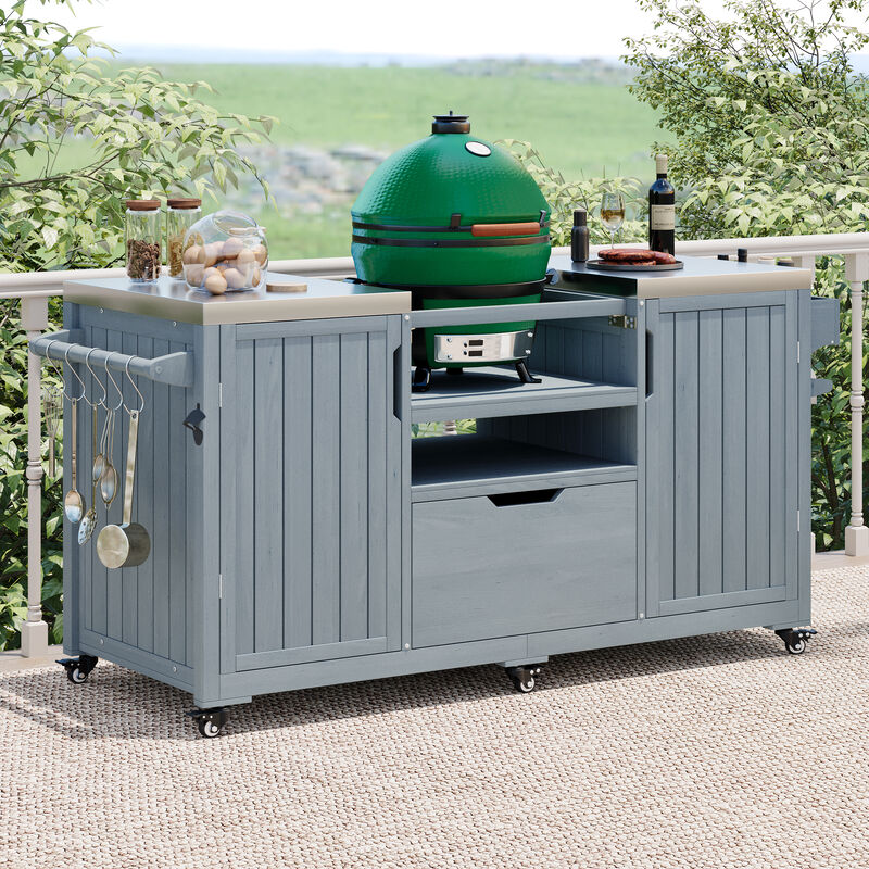 Merax Outdoor Kitchen Island for Big Green Egg Grills