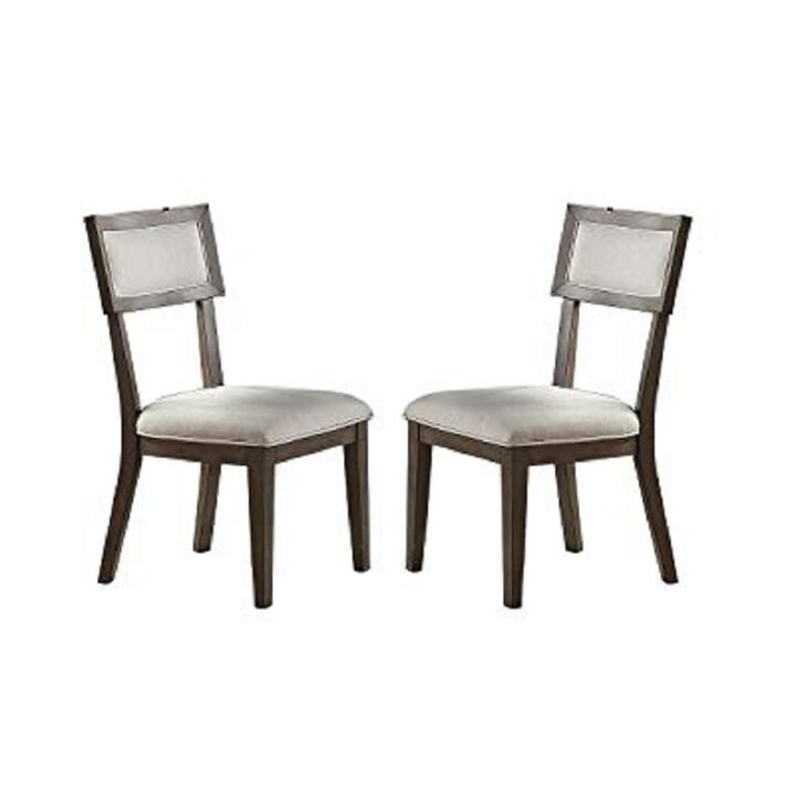 Contemporary Solid wood & Veneer Dining Room Chairs 2 PCS Chair Set Cream Cushion Seat back