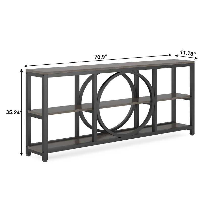 Sofa Console Table with 3-Tier Storage Shelves, Narrow Design image number 2