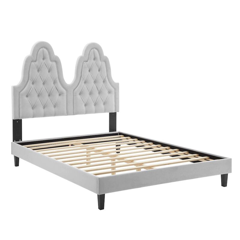 Alexandria Tufted Performance Velvet Twin Platform Bed image number 1