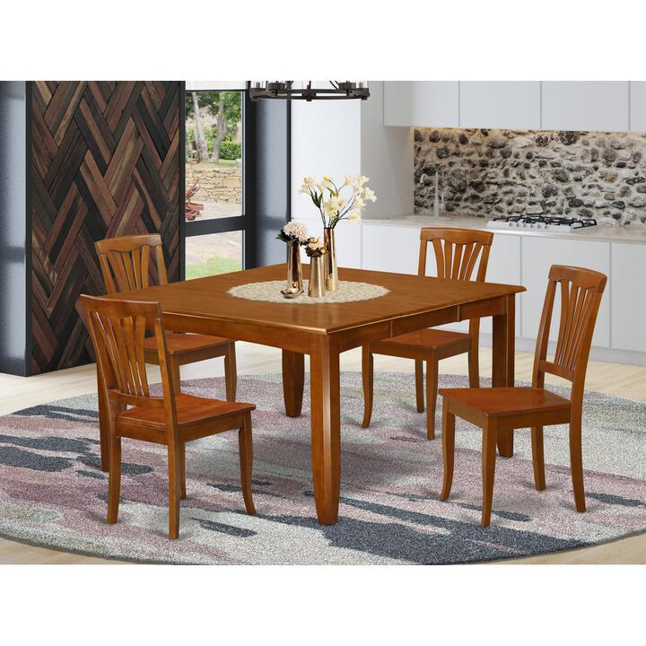 5 Pc Dining set-Dining Table with Leaf and 4 Dinette Chairs.