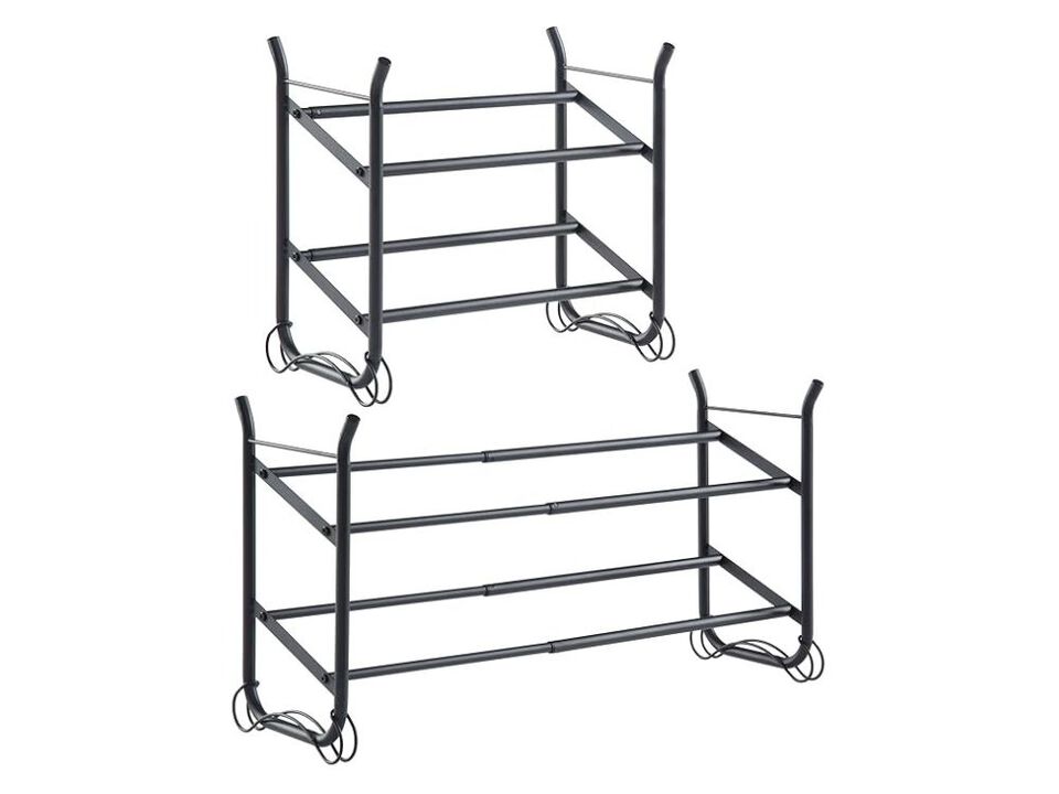 Entryway Metal Shoe Organizer 2 Tier Adjustable Shelves Closet Storage 5 Inch