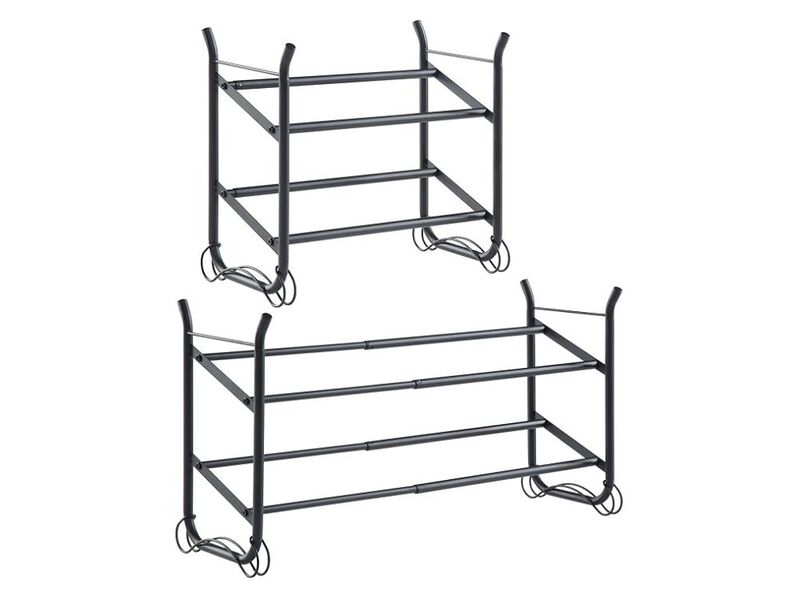 Entryway Metal Shoe Organizer 2 Tier Adjustable Shelves Closet Storage 5 Inch image number 0