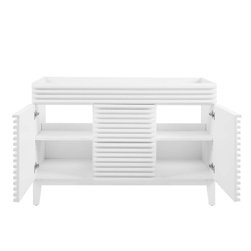 Modway Render 47" MDF and Particleboard Bathroom Vanity Cabinet in White image number 3