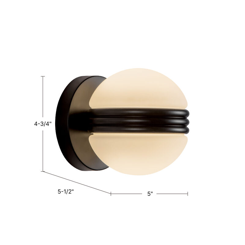 Selene 5-in Damp-Rated Dimmable LED Wall Sconce image number 9