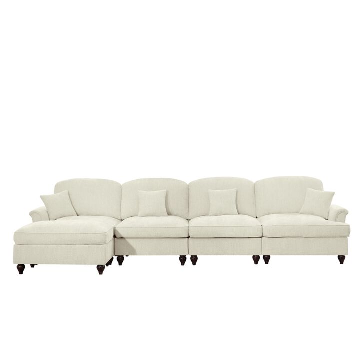 Webfur Mid-Century Modern L-Shaped Sectional Sofa