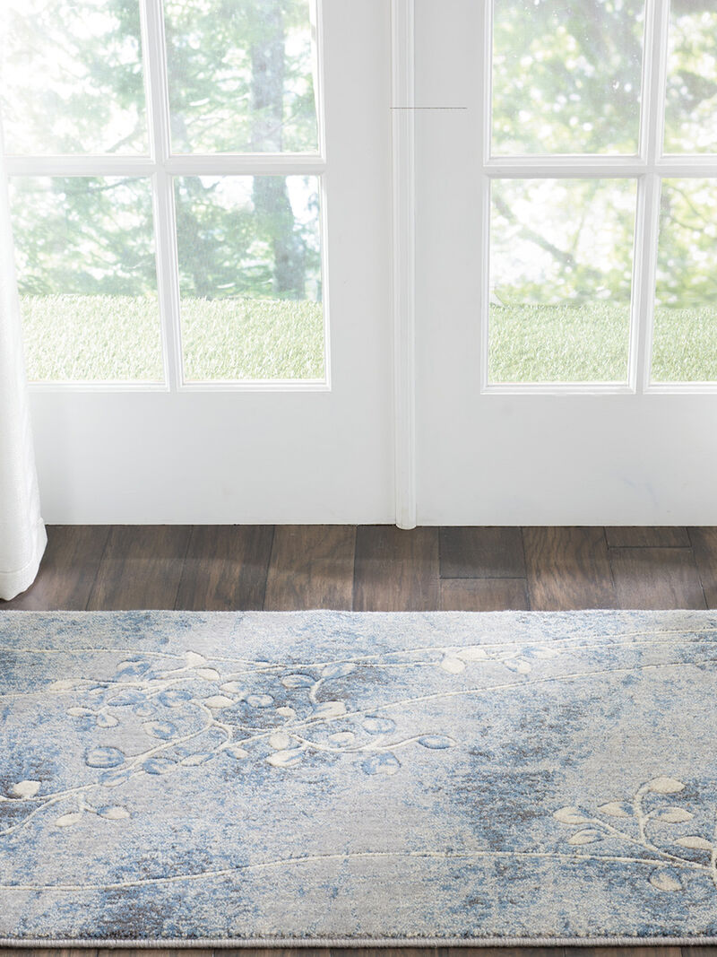 Somerset ST74 Silver/Blue 2' x 2'9" Rug