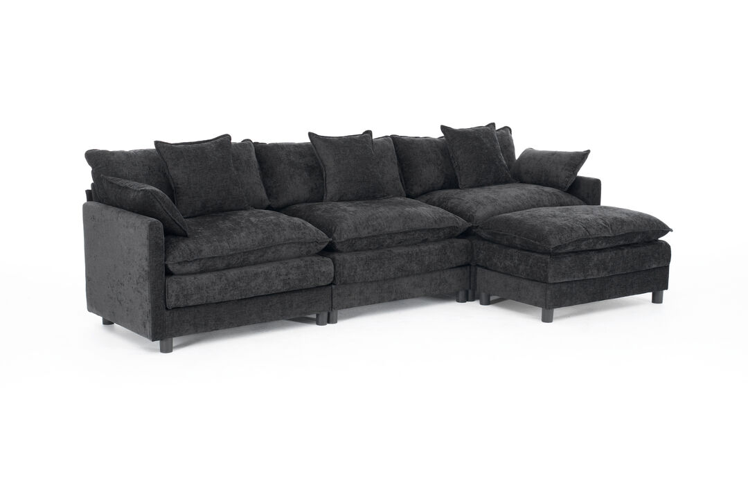 TATEUS 4-Seat L Shaped Modern Sofa Modular Sectional