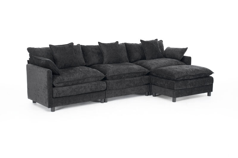 TATEUS 4-Seat L Shaped Modern Sofa Modular Sectional