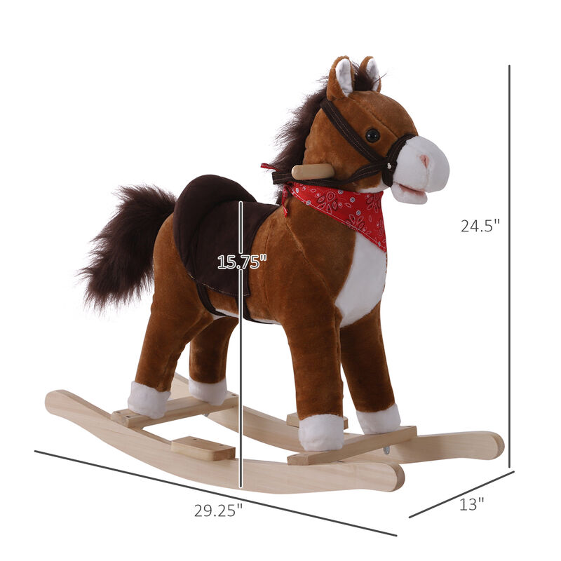 BreeBe Plush Rocking Horse Ride-On Toy for Toddlers image number 2