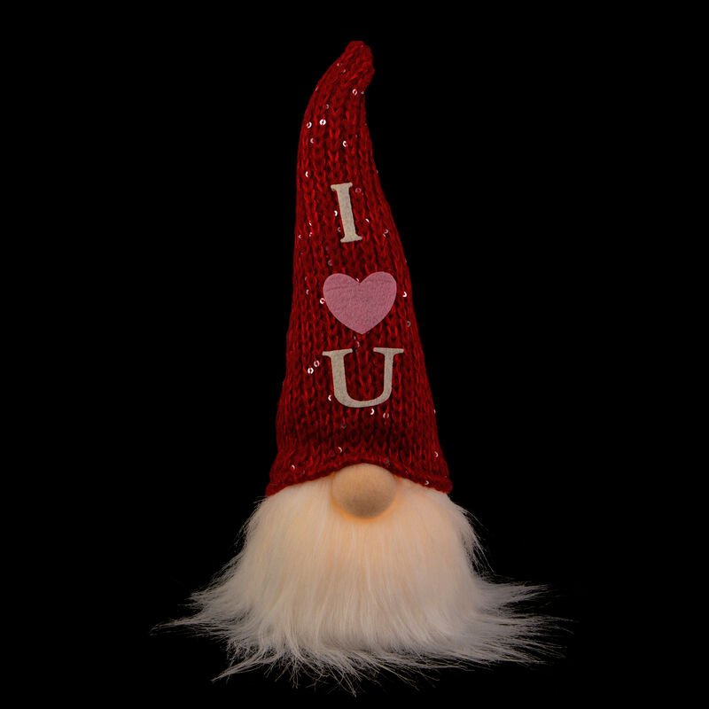 LED Lighted "I Heart U" Valentine's Day Gnome - 11.5"