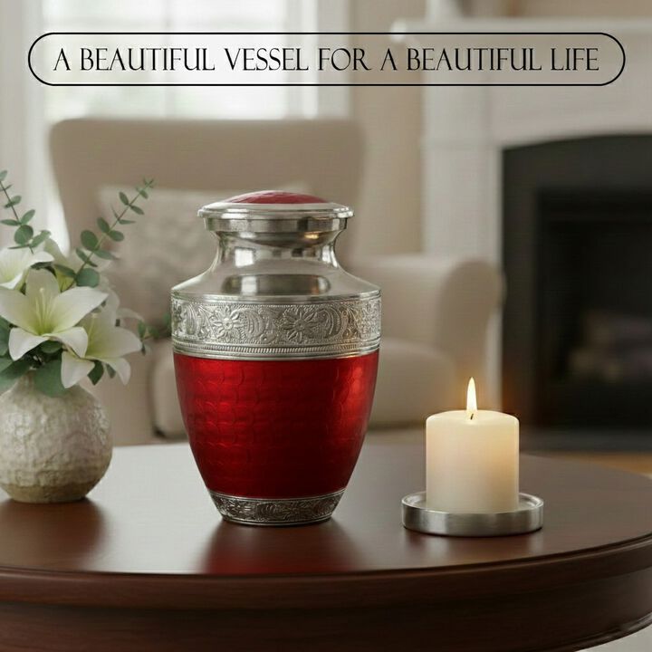 Engraved Memorial Urn with Textured