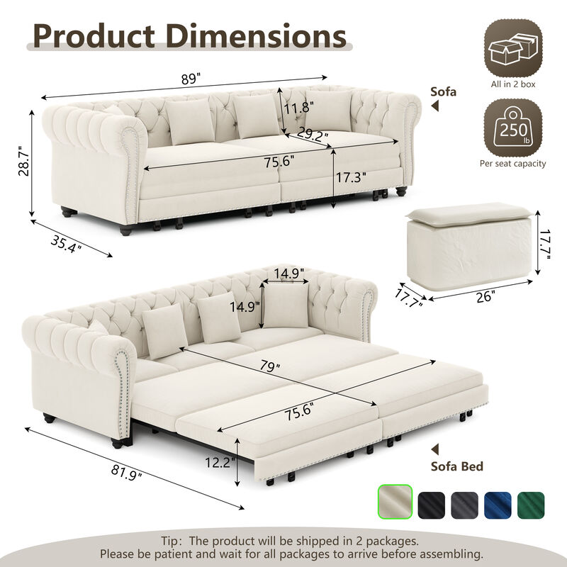 Cagrek Convertible Sleeper Sofa Bed image number 9