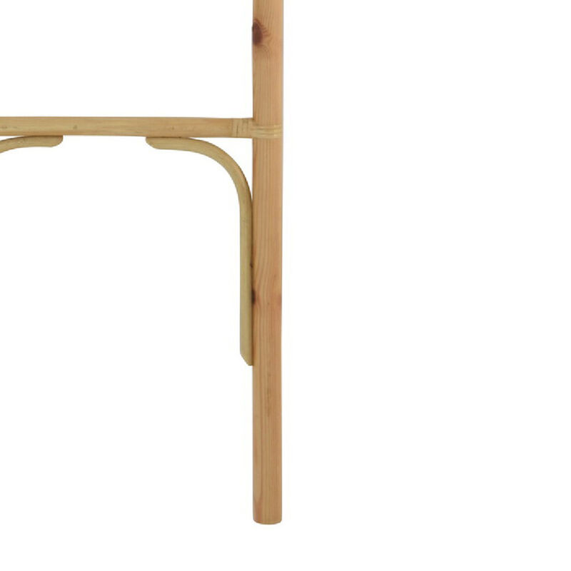 Kinu Decorative Ladder Rack with Round Top, Natural Brown Fiber, 72 Inch image number 3