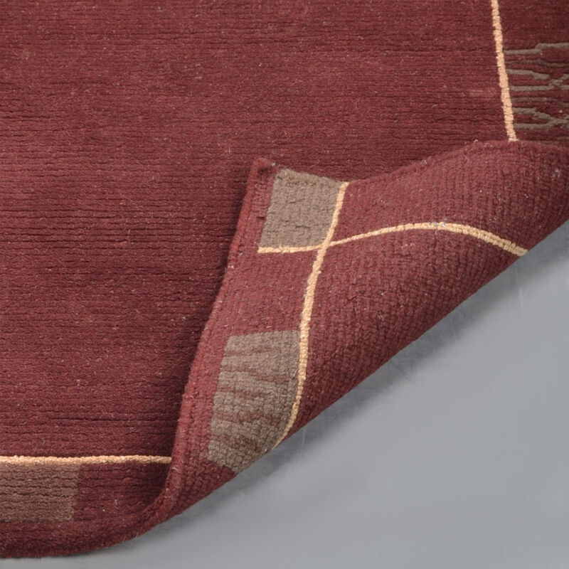 Rugsotic Carpets Hand Knotted Tibbati Wool 5'7''x7'10'' Area Rug Contemporary Brown T00206