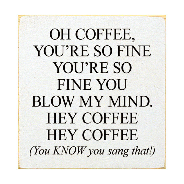 Funny Coffee Quote Wood Sign Wall Decor for Kitchen Coffee Bar