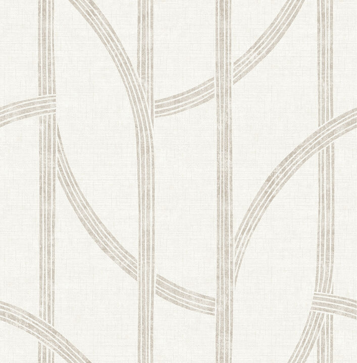 Harlow Champagne Curved Contours Wallpaper (Set of 2)