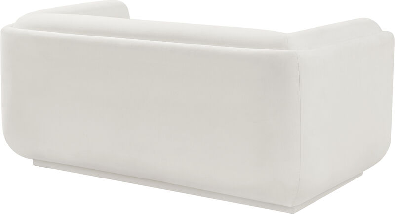 Meridian Furniture Kimora Cream Linen Textured Fabric Loveseat