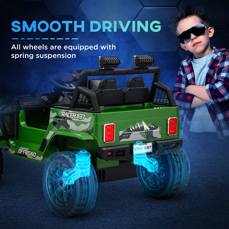 BreeBe 12V Ride on Car, Ride on Truck w/ Remote, 4 Suspension Wheels, 3 MPH Max Speed, Music, Horn & Lights image number 4