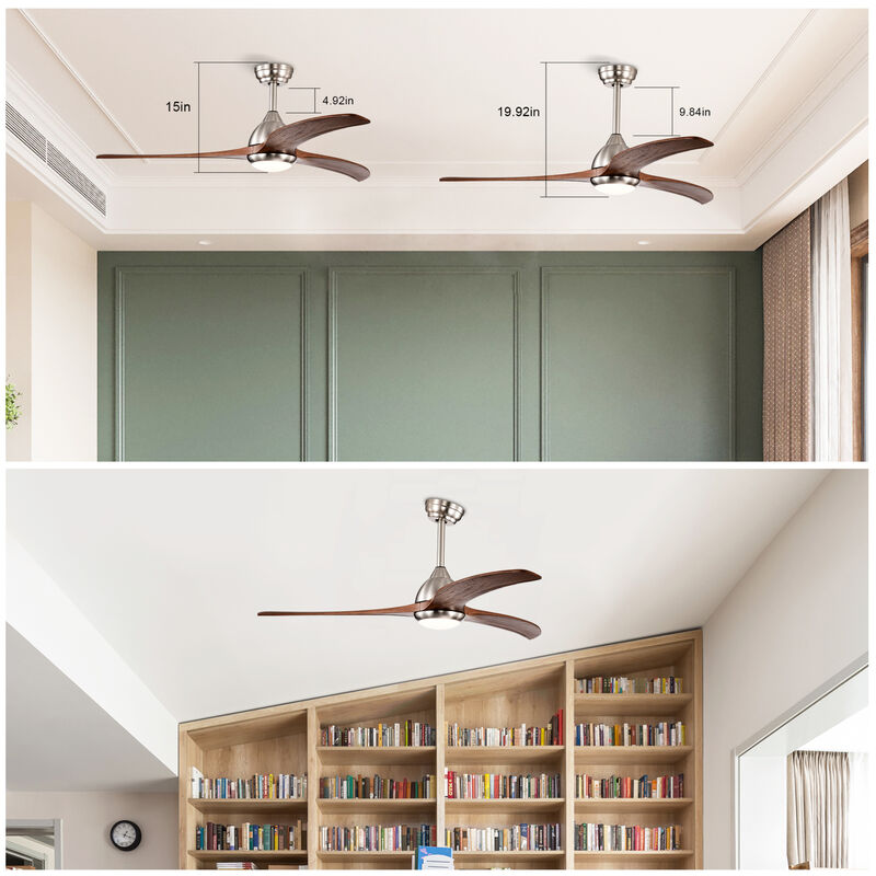 ELEMENT ACE 52-Inch Solid Wood Blade Ceiling Fan with Light Kit and Remote Control for Indoor Outdoor Use image number 6