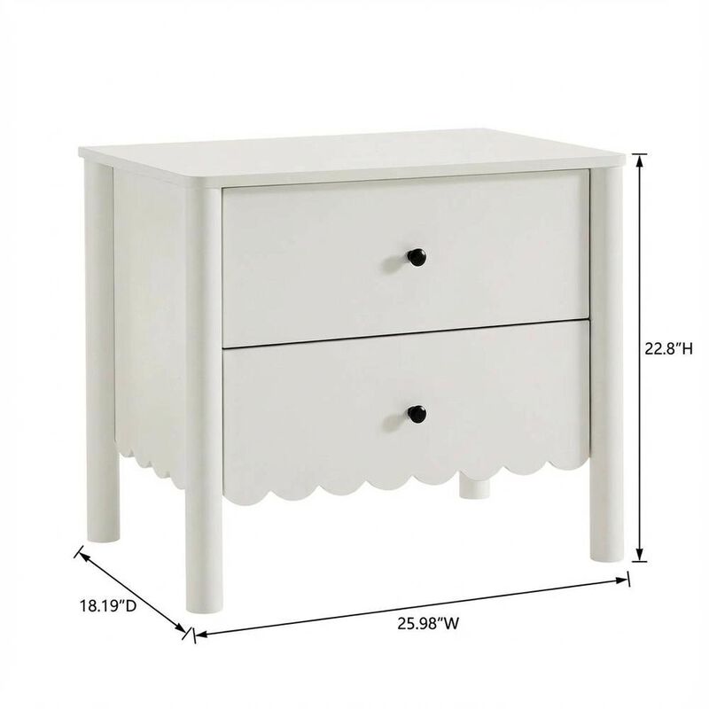 Bedside Nightstand with 2 Drawers in Elegant Finish image number 2