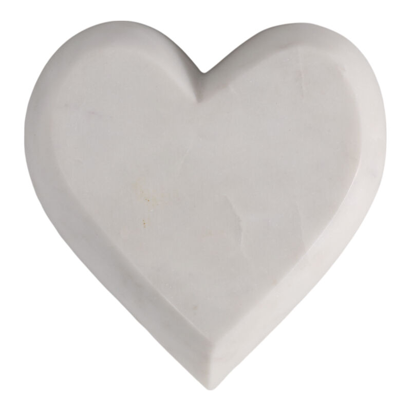 Marble, 5" Heart, White image number 5