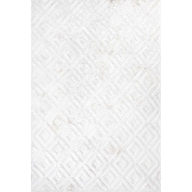 Portmany Neutral Diamond Trellis Indoor/Outdoor Area Rug