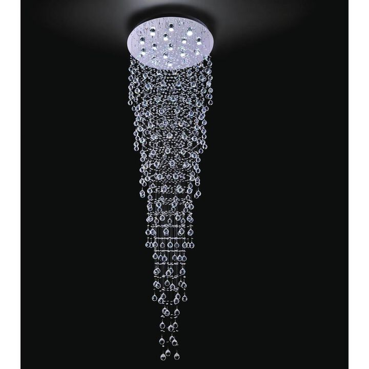 CWI Lighting Rain Drop 16 Light Flush Mount With Chrome Finish