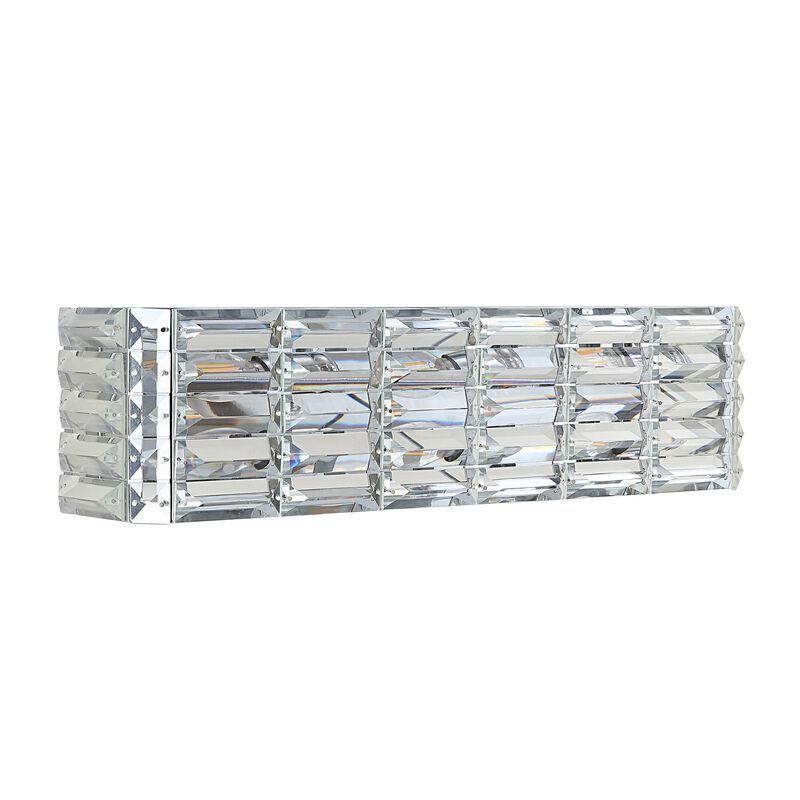 Evelyn Crystal Rectangle Ironcrystal Glam Modern LED Vanity Light
