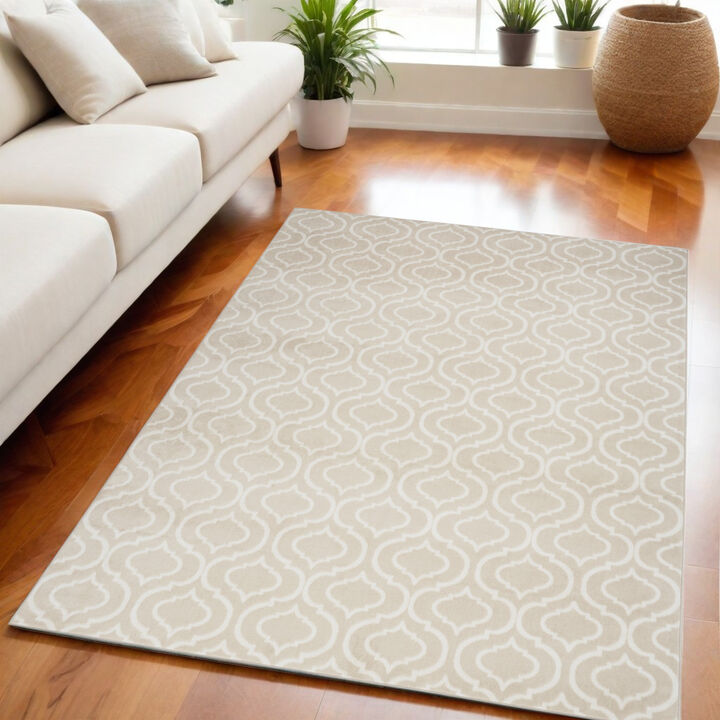 HomeRoots Trellis Non Skid Area Rug