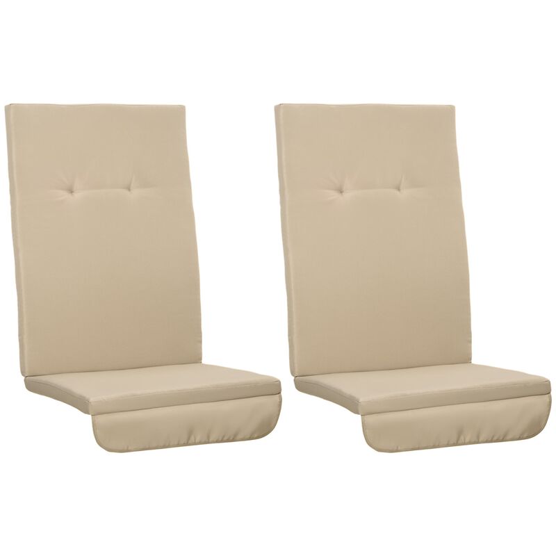 Outdoor Porch Swing Cushions with Seat & Tufted Back, Backrest Ties, Set of 2 Replacement Cushions for Patio Furniture, Beige image number 1