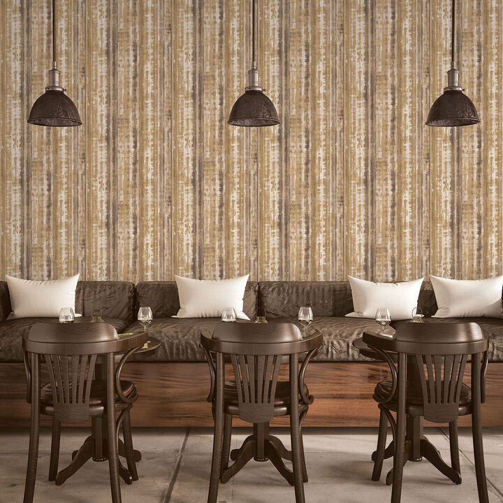 Grunge Industrial Sheet Bronze Brown Wallpaper G45357