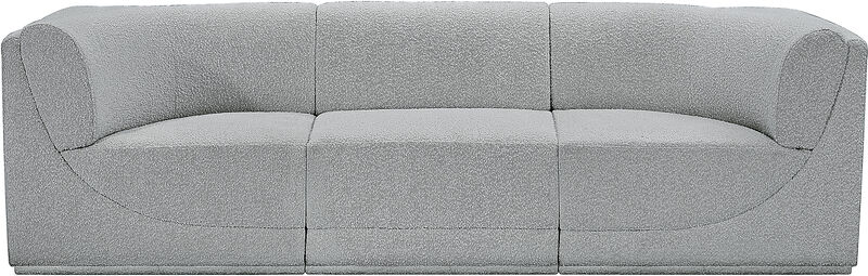 Meridian Furniture Ollie Grey Boucle Fabric Modular Sofa image number 4