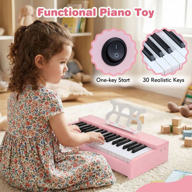 30 Keys Kids Digital Piano Keyboard with Music Stand for Beginner Children Age 3 Plus image number 5