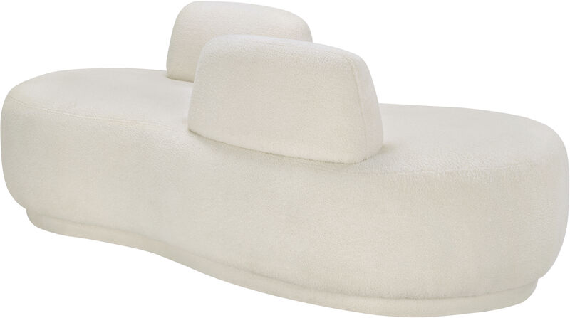 Meridian Furniture Argyle Cream Teddy Fabric Chaise/Loveseat