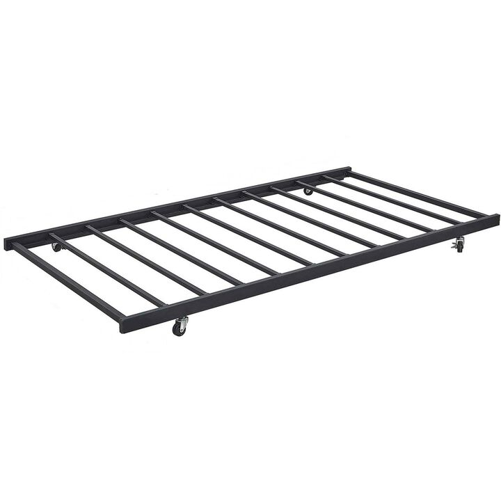 Hivvago Twin size Roll out Trundle Bed Frame in Black Metal Finish