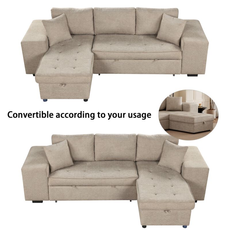 Torwuf Reversible Sleeper Sectional Sofa image number 6