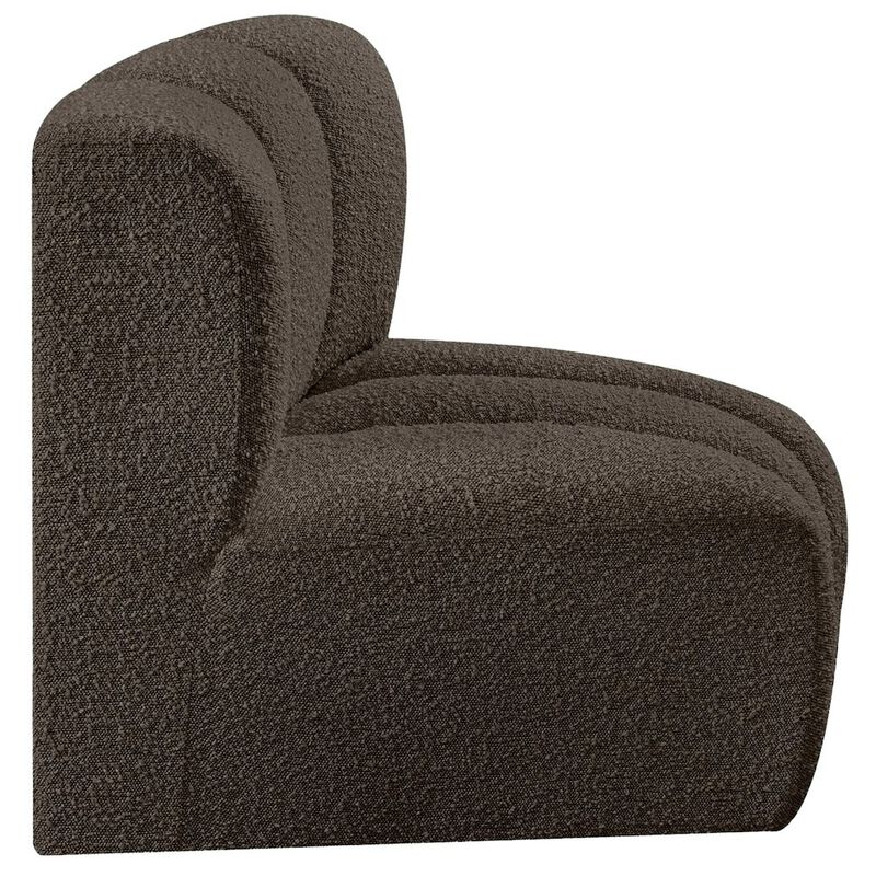 Meridian Furniture Arc Brown Boucle Fabric Curved Corner